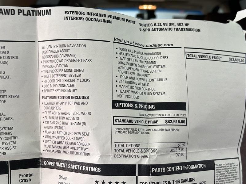 Cadillac Escalade AWD Platinum Edition 2009