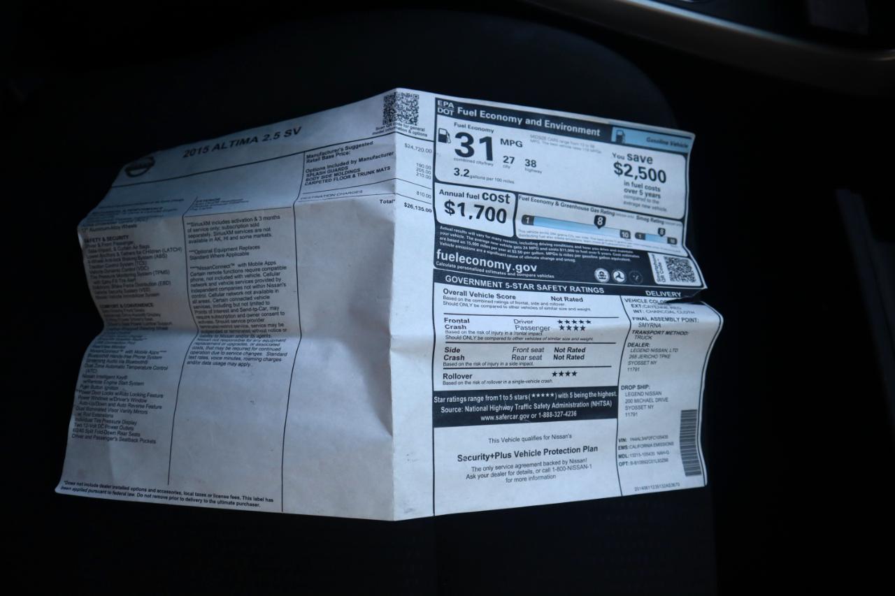 Nissan Altima 4dr Sdn I4 2.5 SV 2015