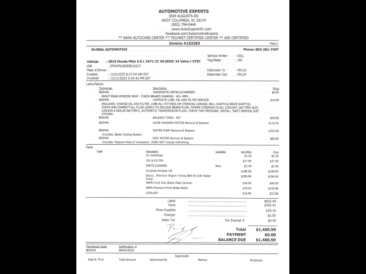 Honda Pilot EX-L 2WD 5-Spd AT with DVD 2015