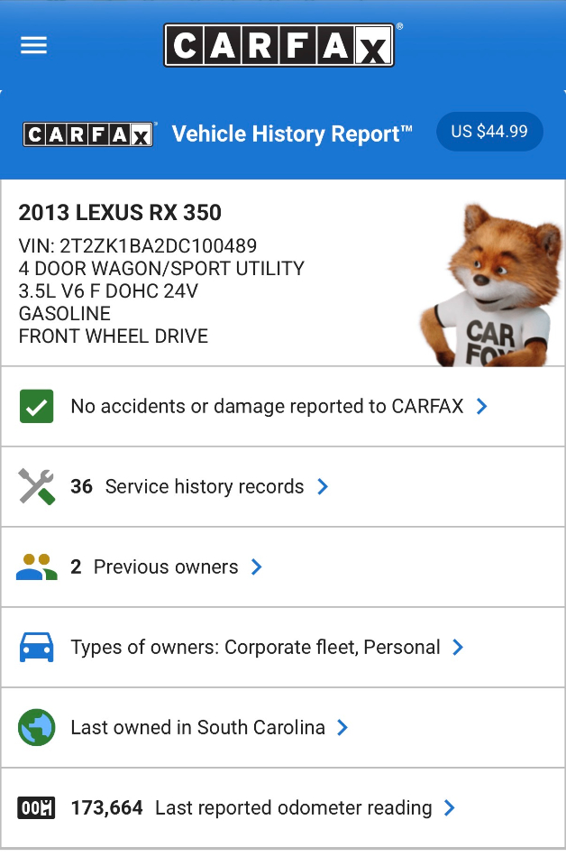 Lexus RX 350 FWD 2013