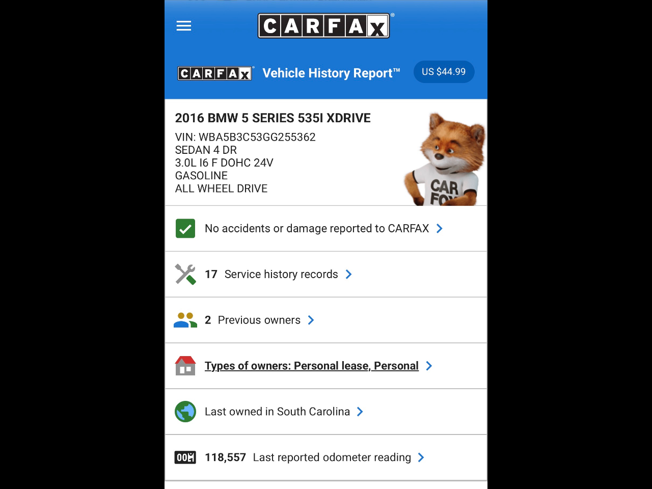 BMW 5-Series 535i xDrive 2016