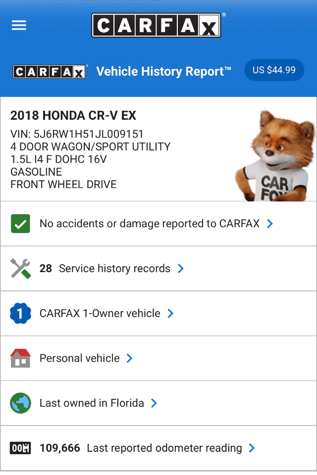 Honda CR-V EX 2WD 2018