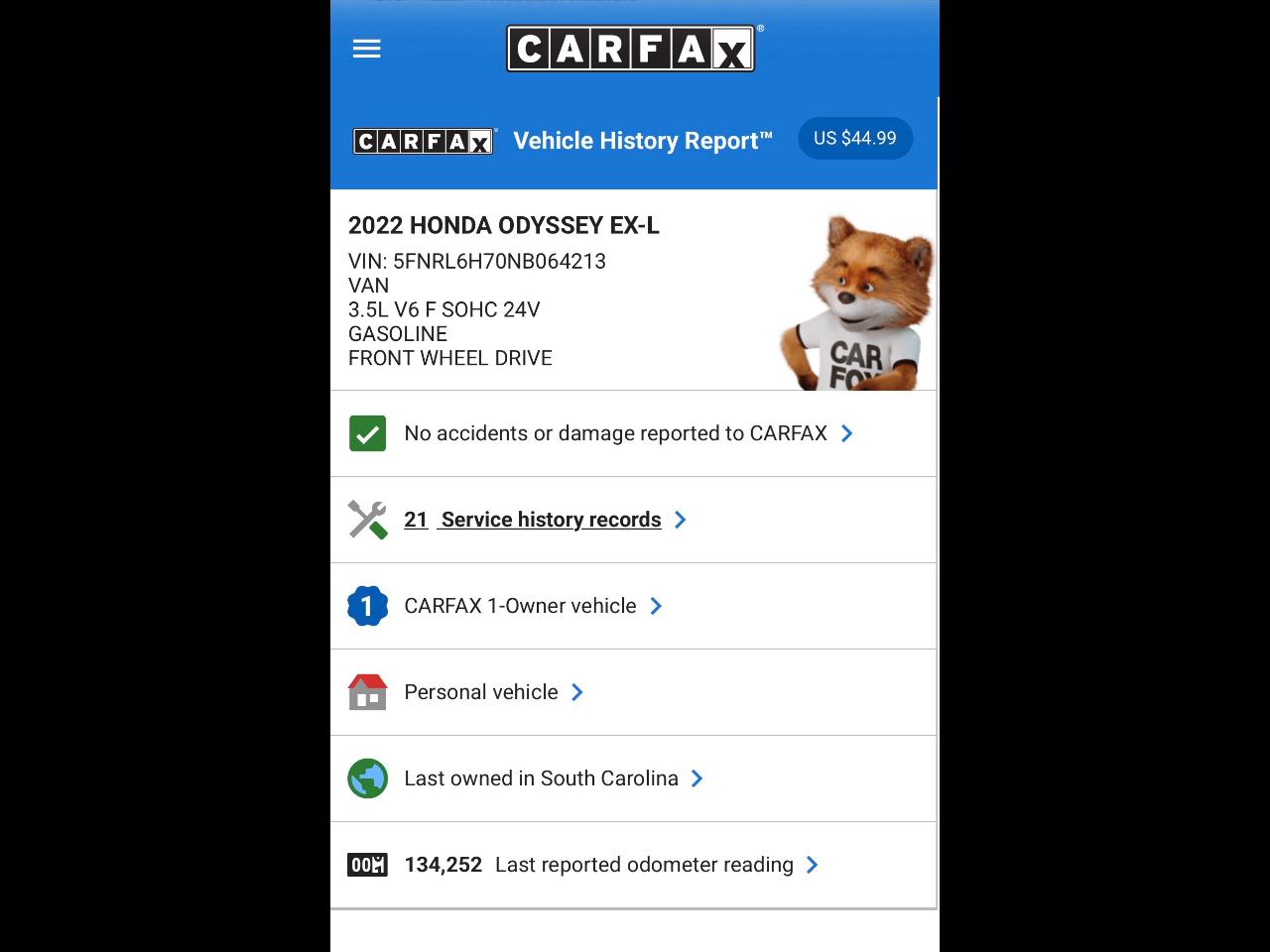 Honda Odyssey EX-L 2022