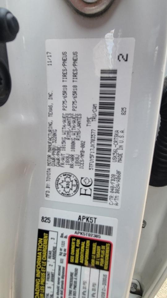 Toyota Tundra 4WD Limited Double Cab 6.5' Bed 5.7L (Natl) 2018
