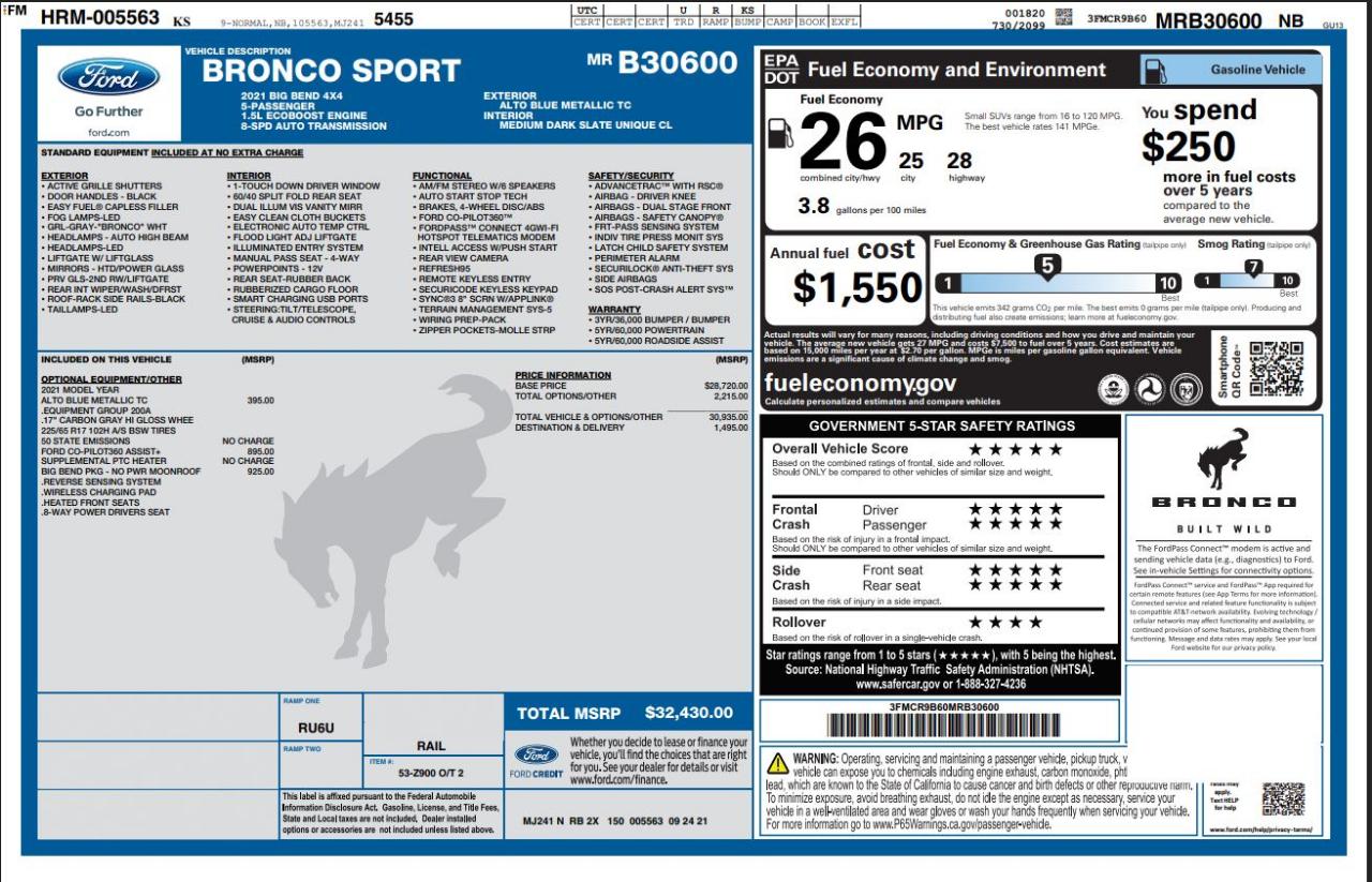 Ford Bronco Sport Big Bend 4x4 2021
