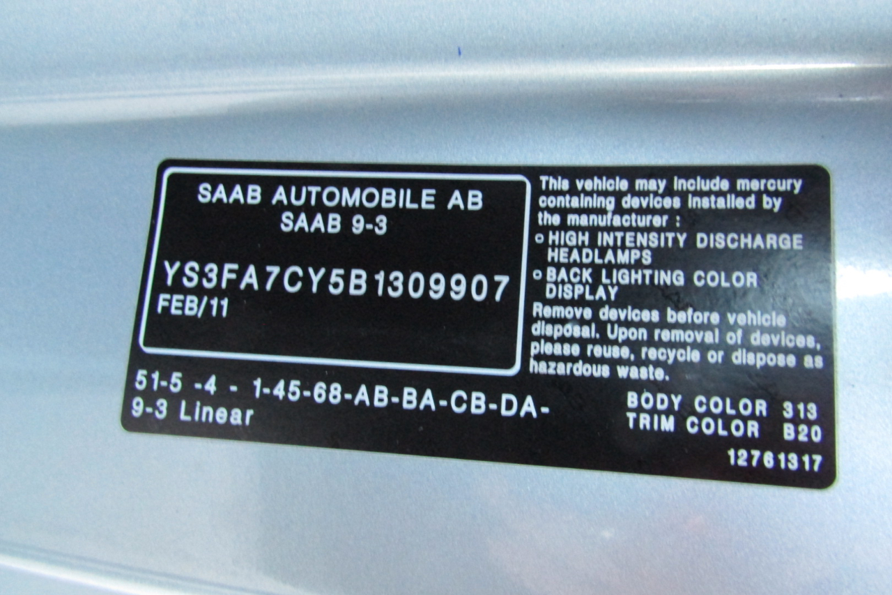 Saab 9-3 2dr Conv FWD 2011