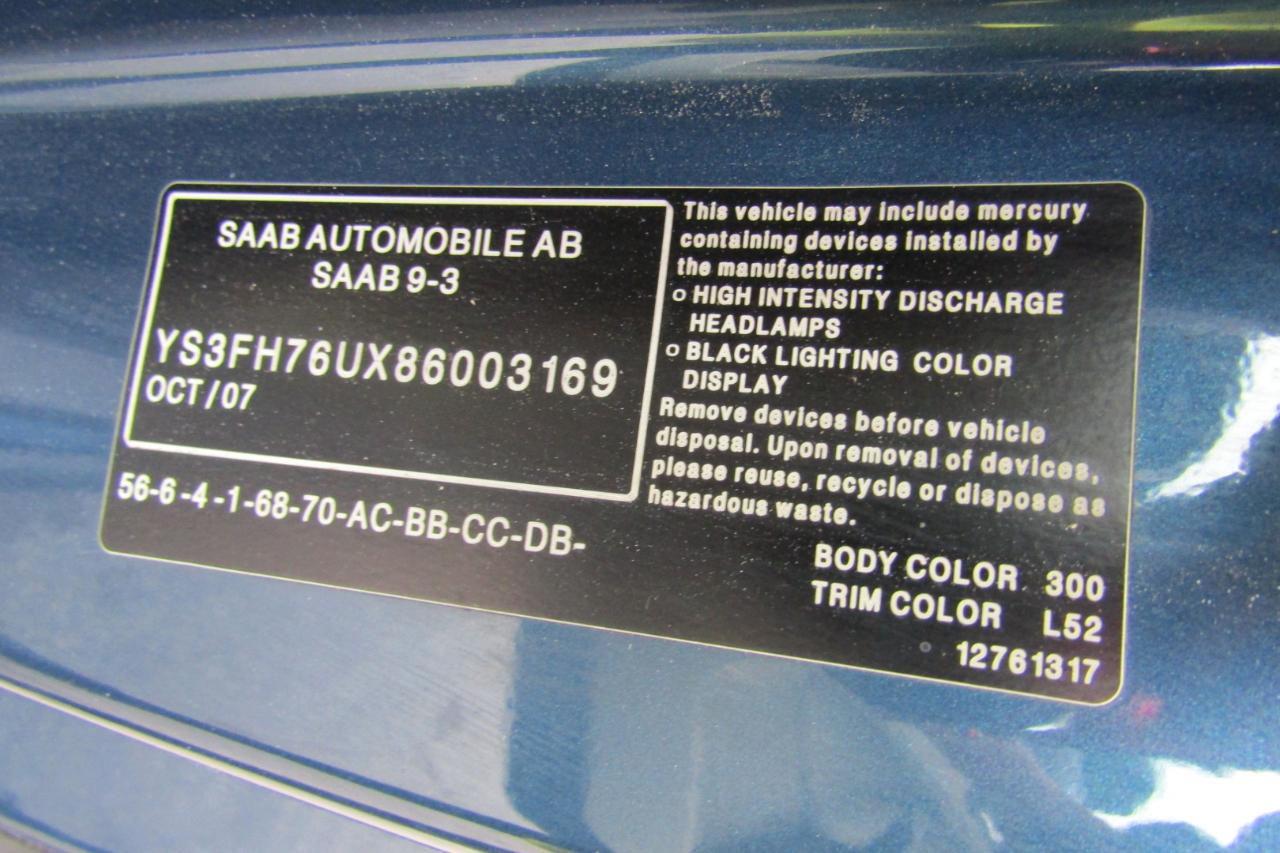 Saab 9-3 2dr Conv Aero 2008