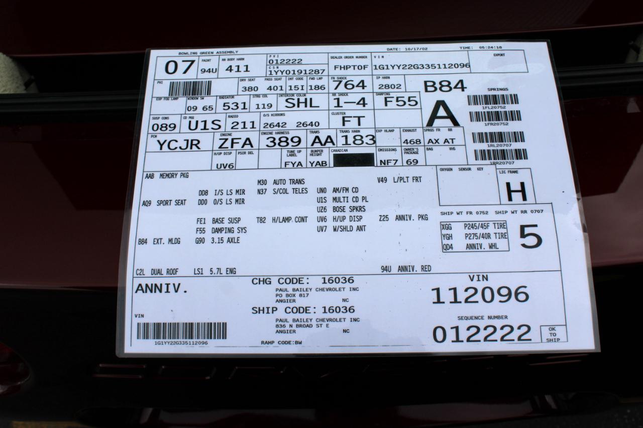 Chevrolet Corvette  2003