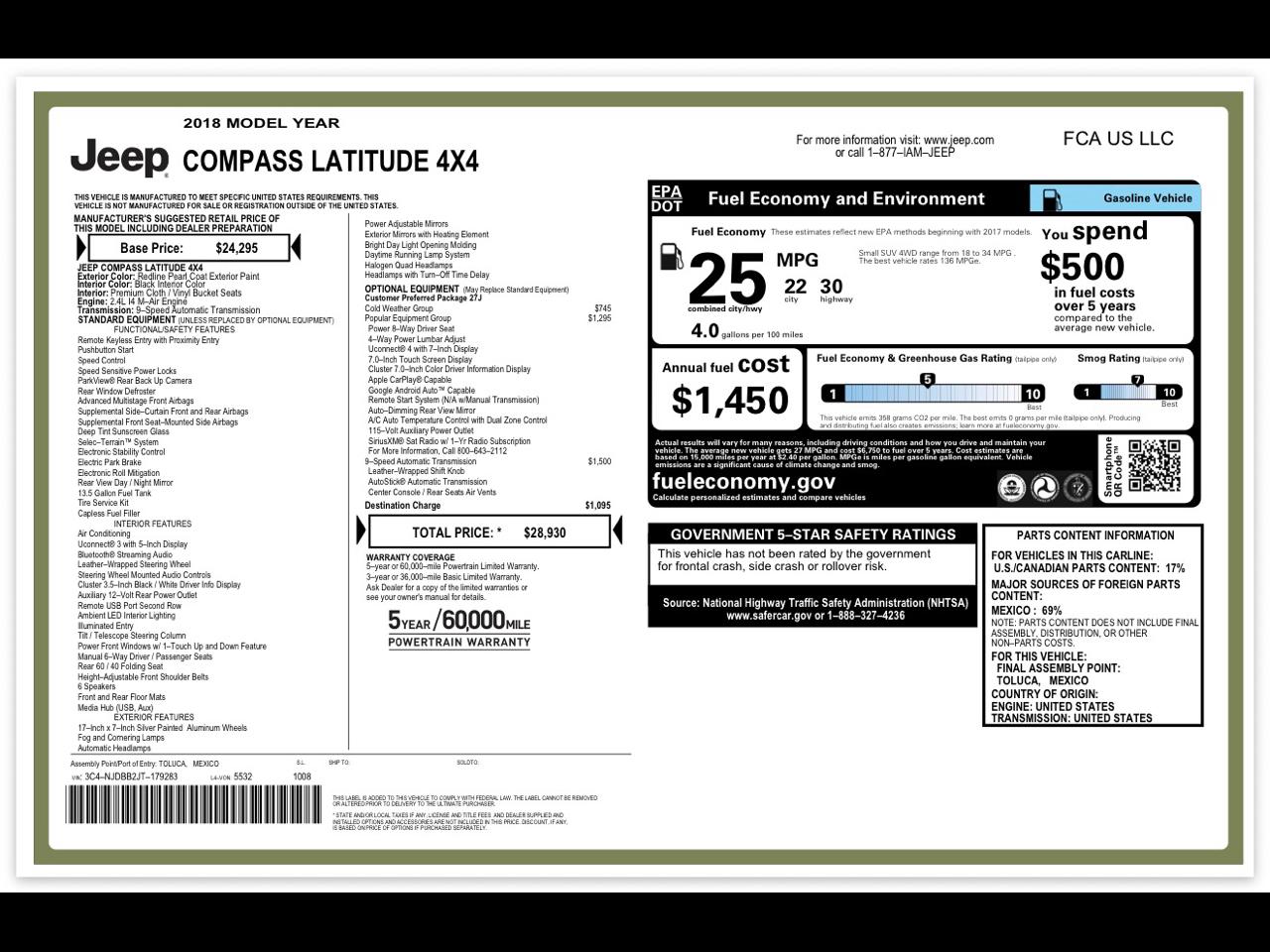 Jeep Compass Latitude 4WD 2018