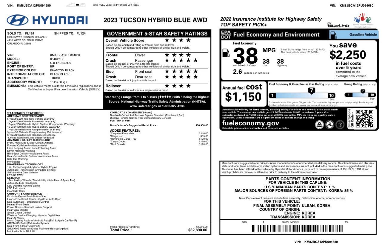 Hyundai Tucson Blue Hybrid AWD 2023