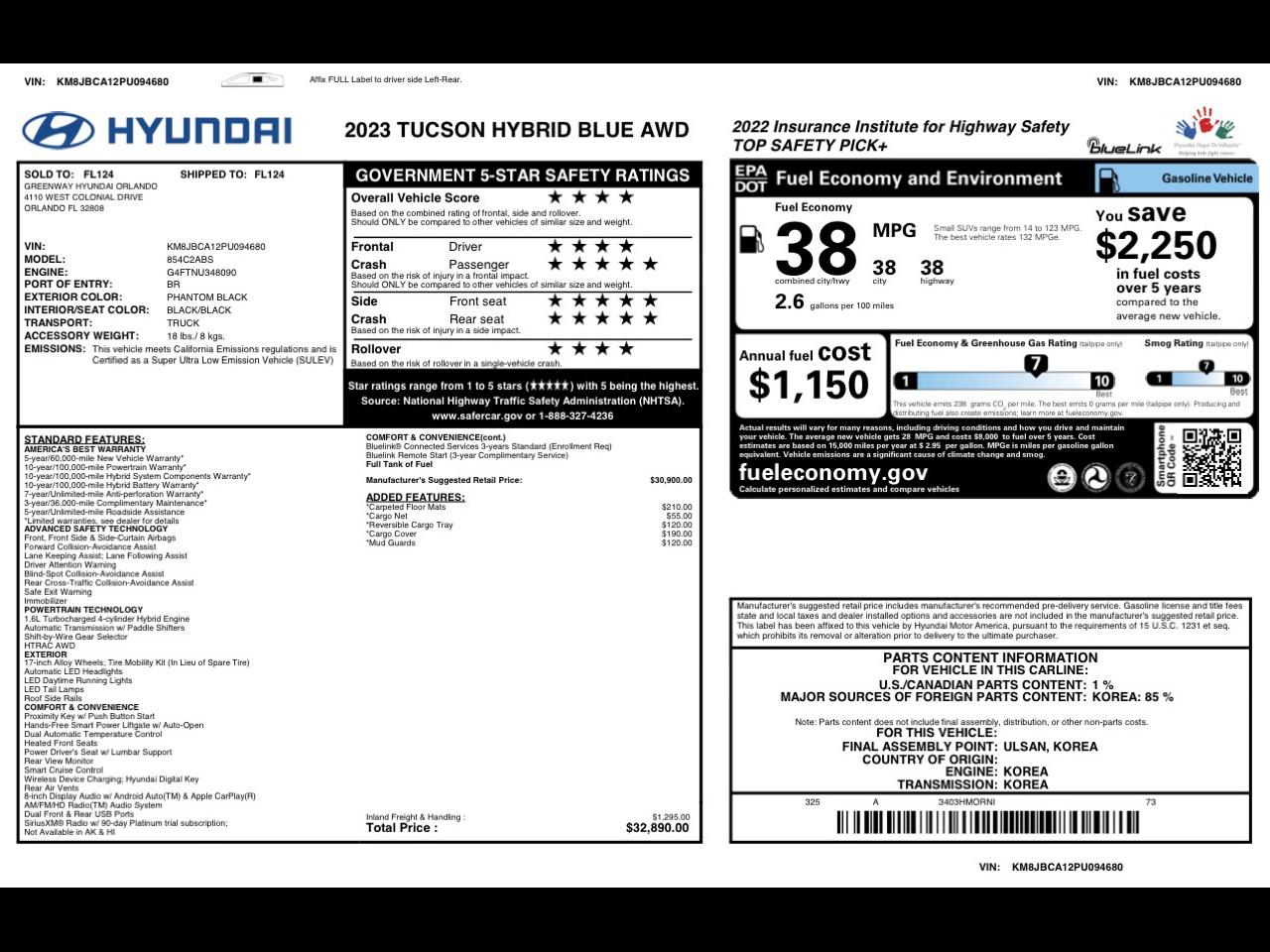 Hyundai Tucson Blue Hybrid AWD 2023
