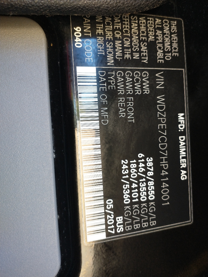 Mercedes-Benz Sprinter Passenger Van 2500 Standard Roof V6 144" RWD 2017 Mercedes-Benz Sprinter Passenger Van 2500 Standard Roof V6 144" RWD 2017