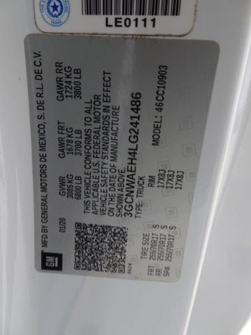 Chevrolet Silverado 1500 2WD Reg Cab 140" Work Truck 2020 Chevrolet Silverado 1500 2WD Reg Cab 140" Work Truck 2020