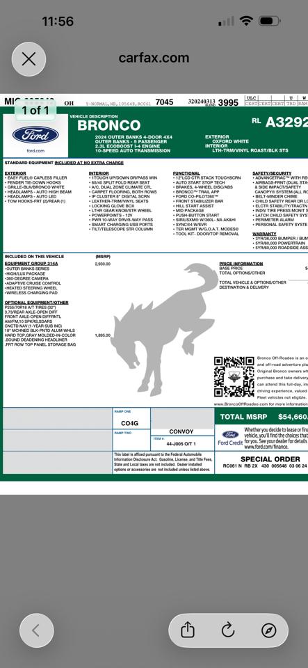 Ford Bronco Outer Banks 4 Door 4x4 2024