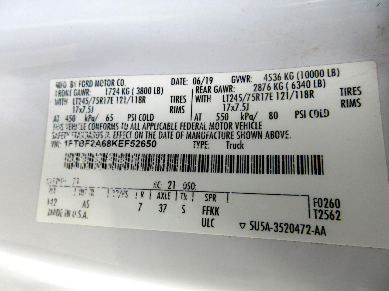 Ford F-250 SD XLT 2WD 2019