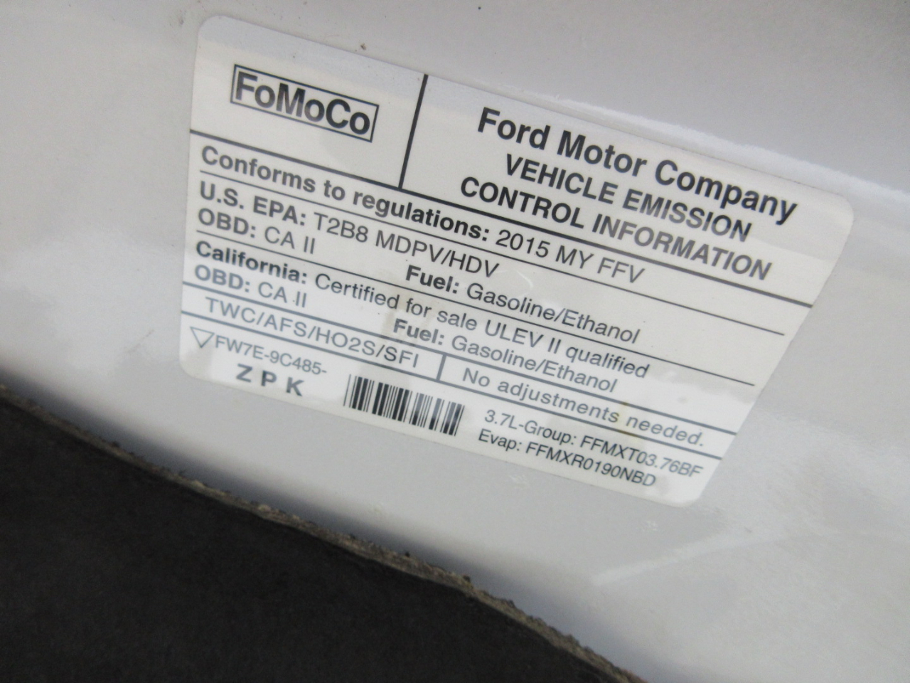 Ford Transit 250 Van Low Roof w/Sliding Pass. 130-in. WB 2015