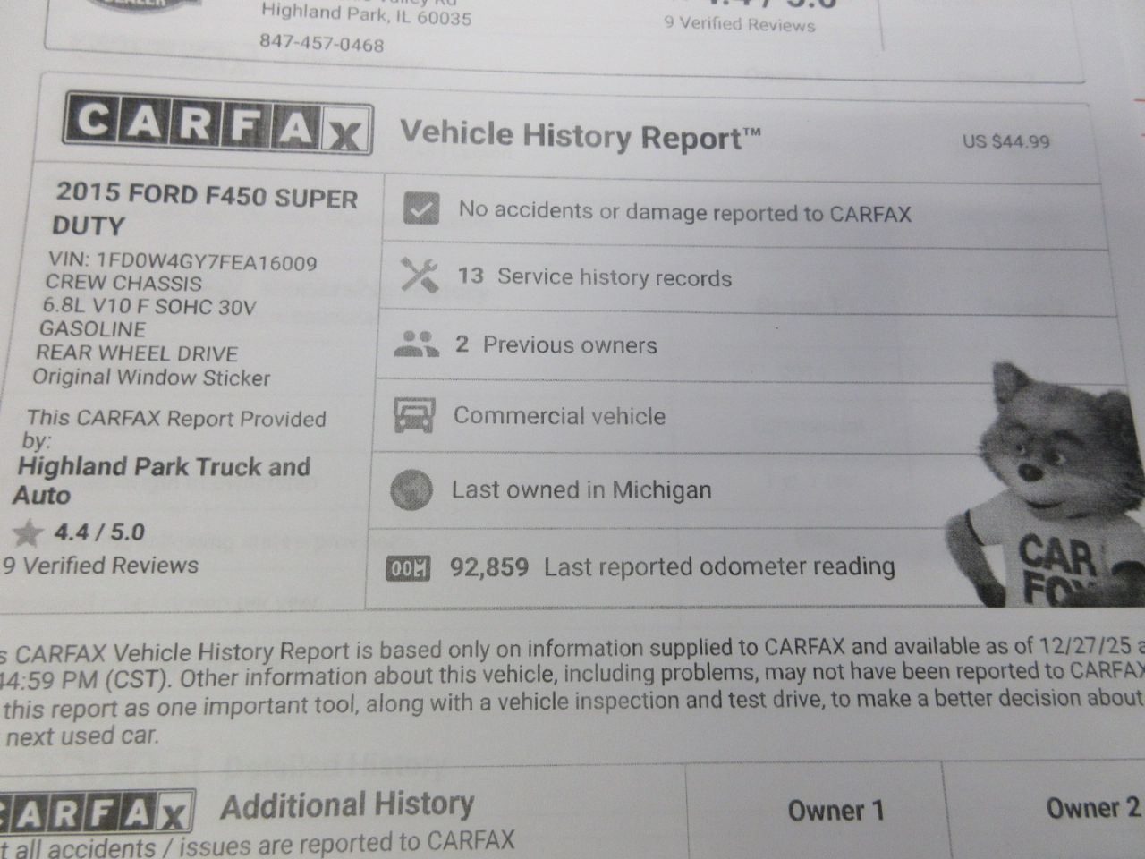 Ford F-450 SD Crew Cab DRW 2WD 2015