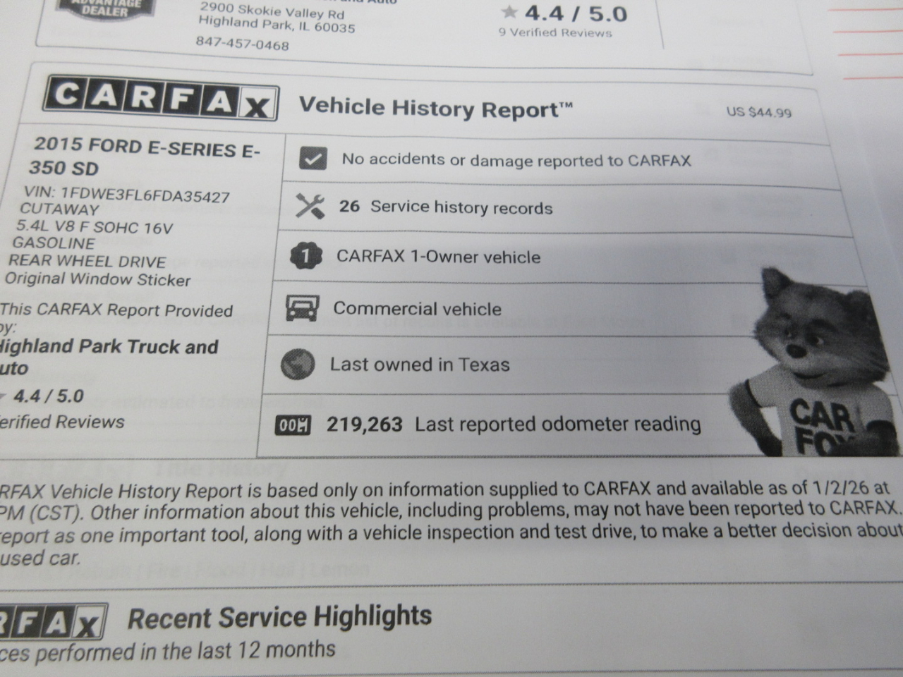 Ford Econoline E-350 Super Duty 2015