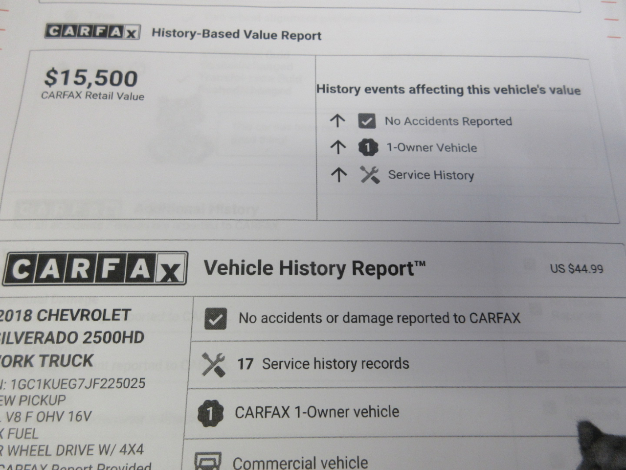 Chevrolet Silverado 2500HD Work Truck Crew Cab 4WD 2018