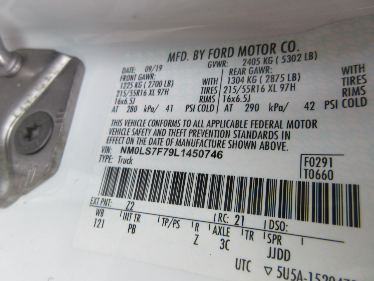 Ford Transit Connect Cargo Van XLT LWB w/Rear 180 Degree Door 2020