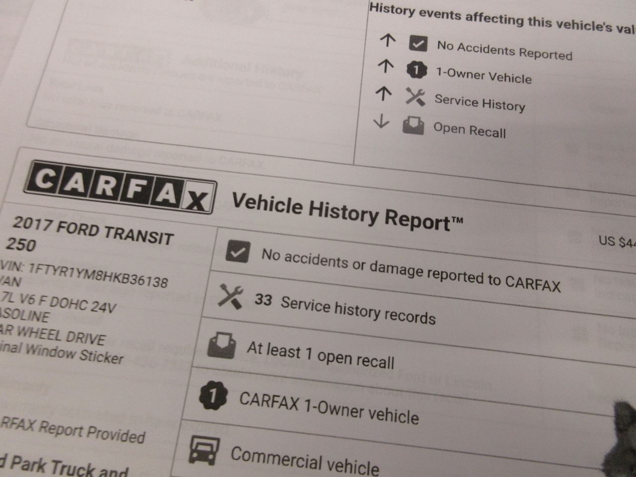 Ford Transit 250 Van Low Roof w/Sliding Pass. 130-in. WB 2017