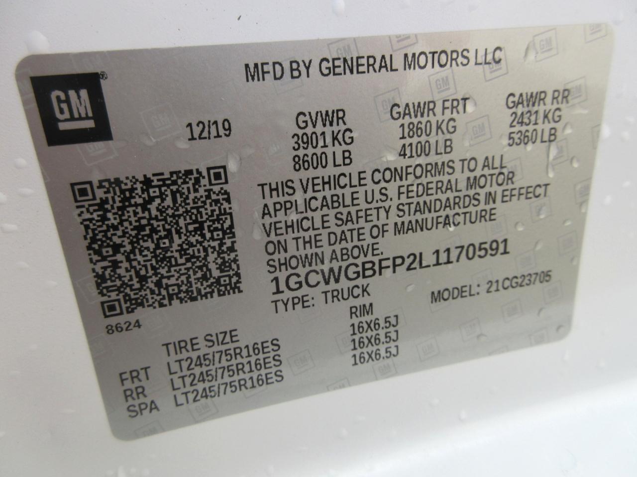 Chevrolet Express RWD 2500 155" 2020