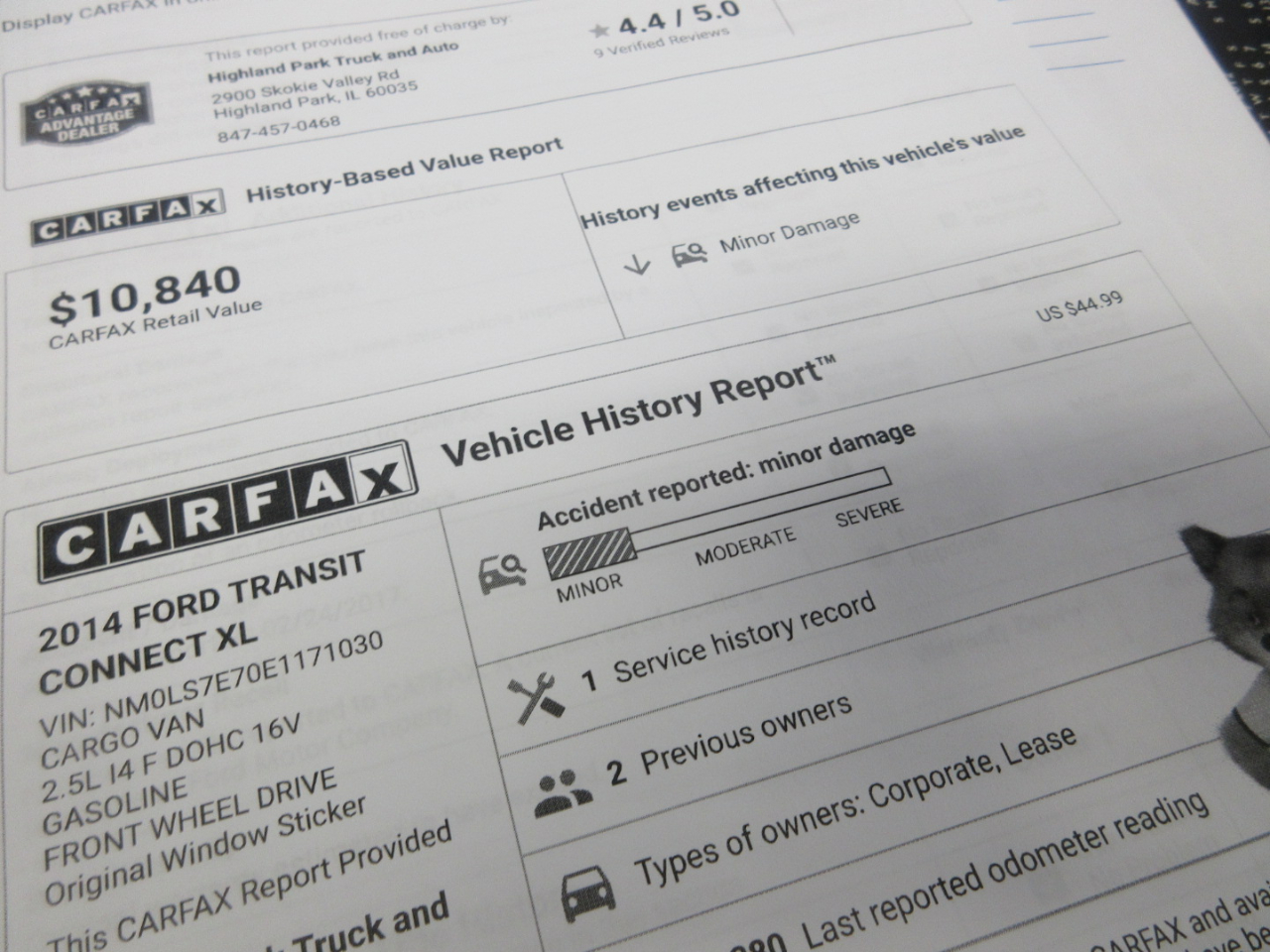 Ford Transit Connect XL LWB 2014