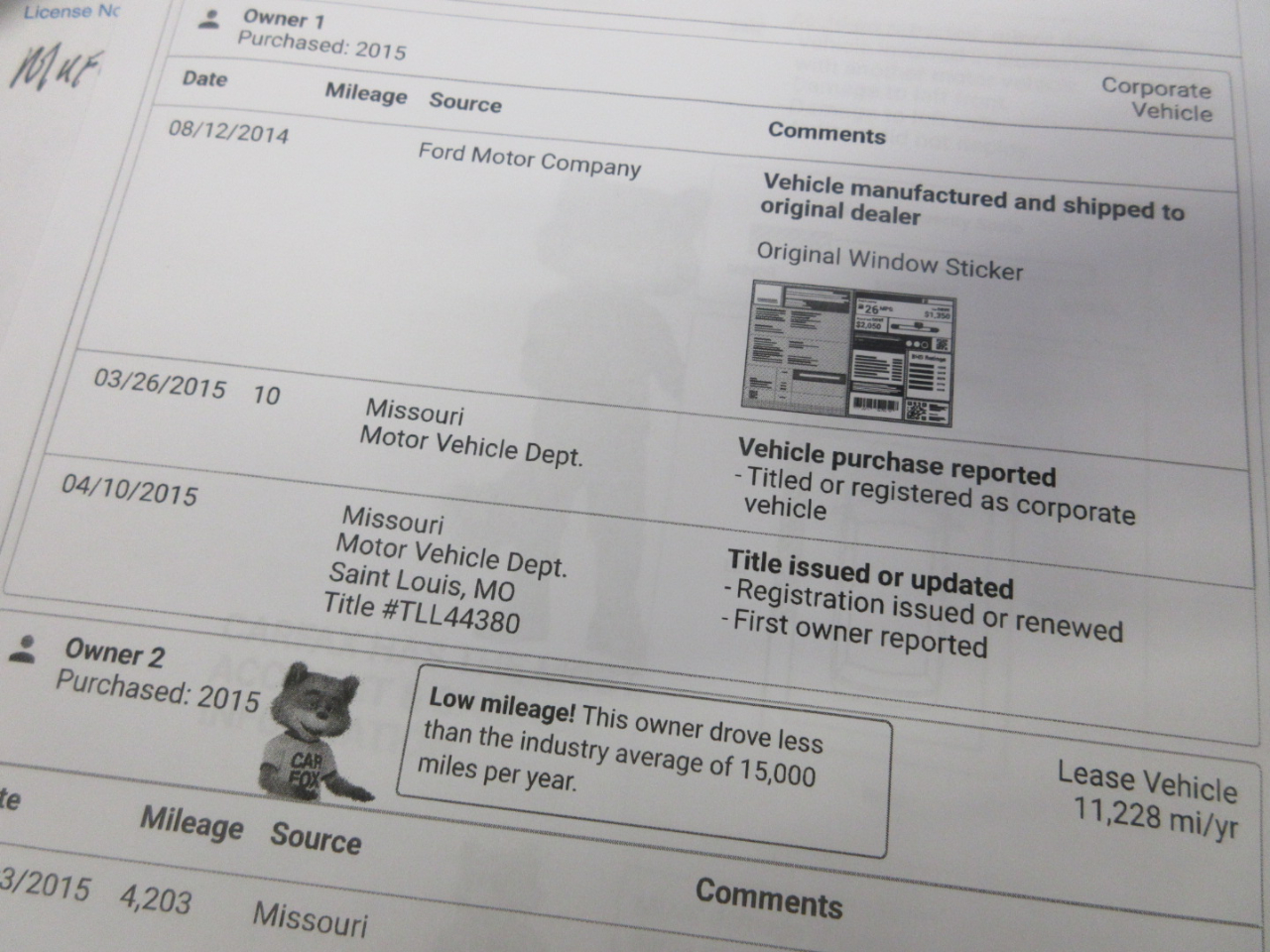 Ford Transit Connect XL LWB 2014