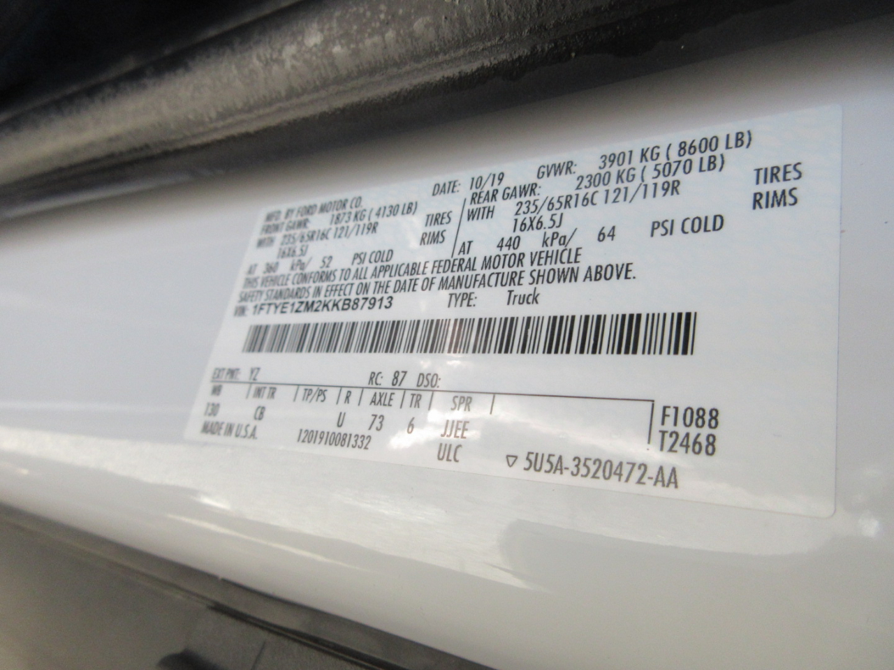 Ford Transit 150 Van Low Roof 60/40 Pass. 130-in. WB 2019