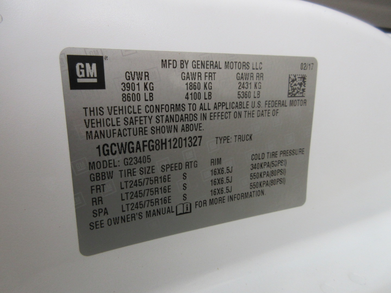 Chevrolet Express 2500 Cargo 2017