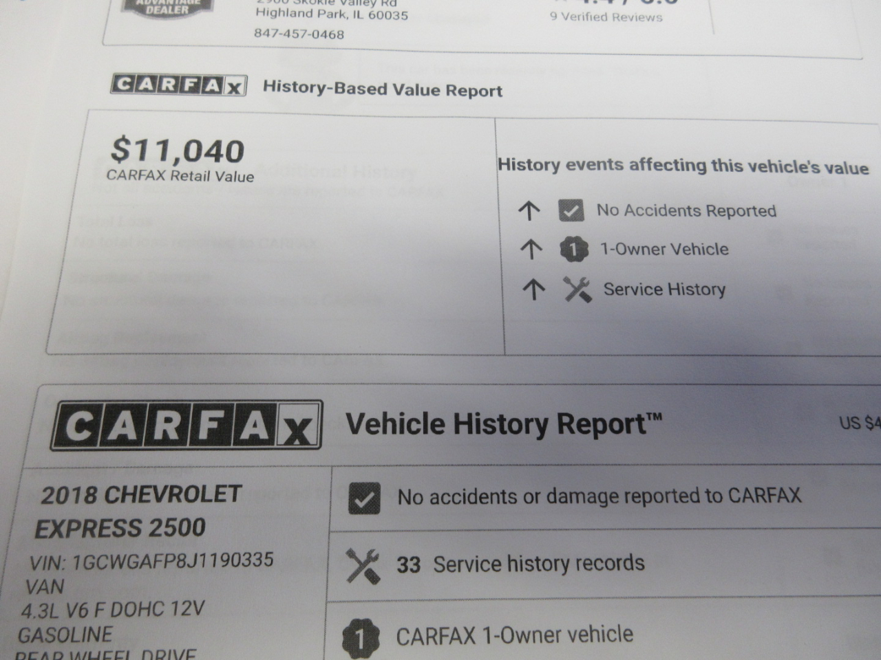 Chevrolet Express 2500 Cargo 2018