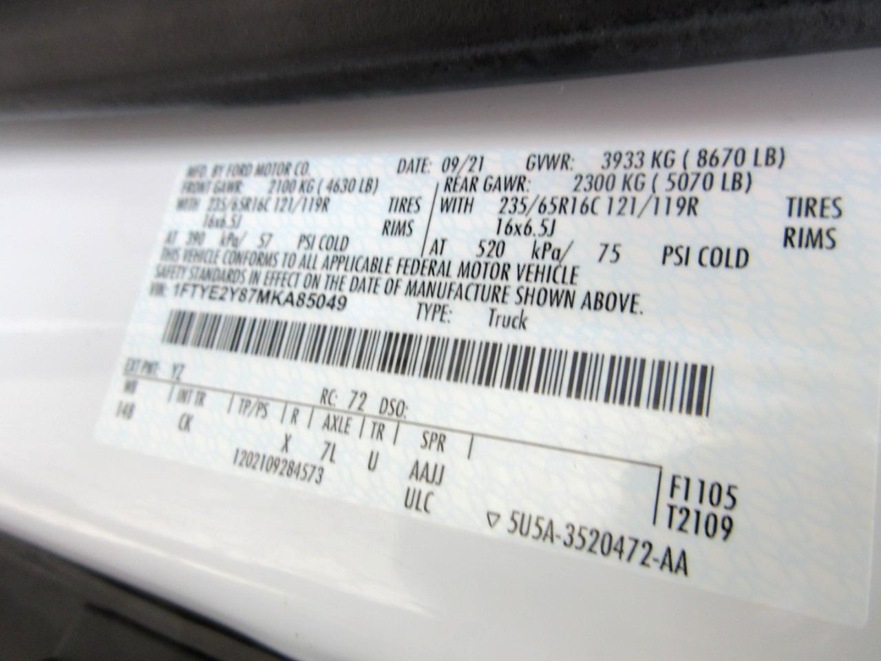 Ford Transit 150 Van Low Roof w/Sliding Pass. 148-in. WB 2021