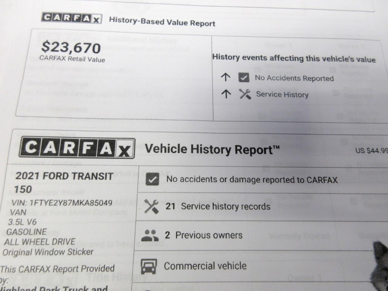 Ford Transit 150 Van Low Roof w/Sliding Pass. 148-in. WB 2021