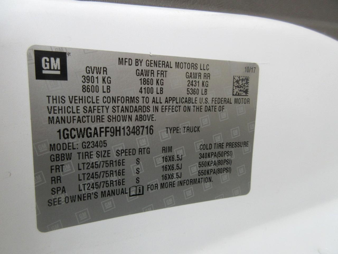 Chevrolet Express 2500 Cargo 2017