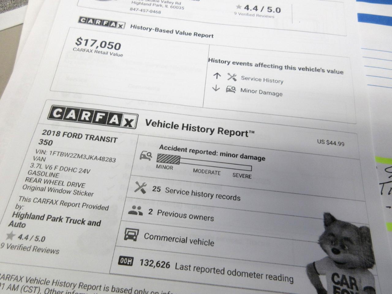 Ford Transit 350 Van Low Roof 60/40 Pass. 148-in. WB 2018