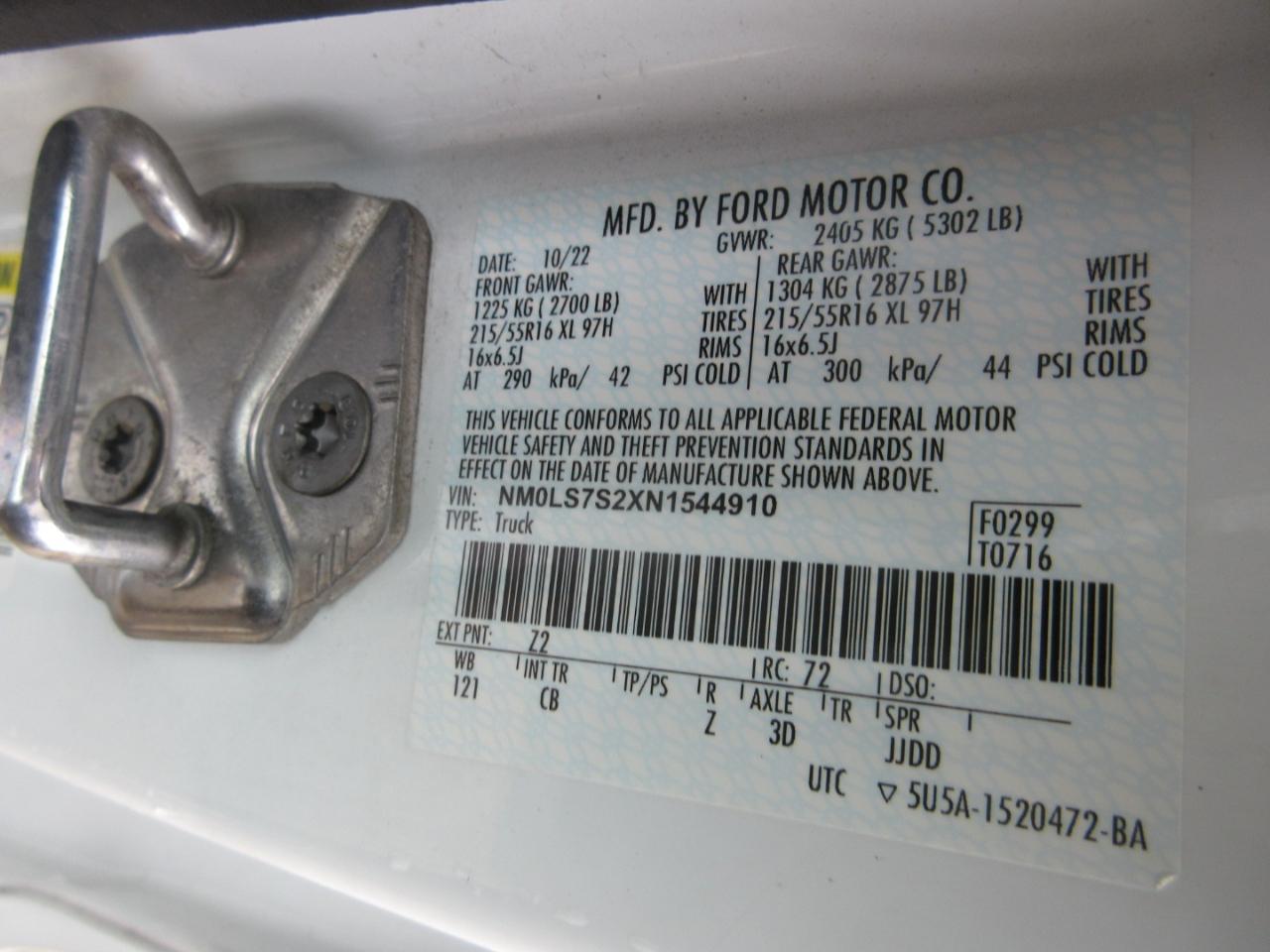 Ford Transit Connect Cargo Van XL LWB 2022