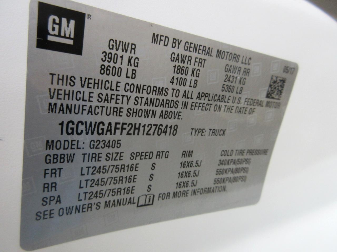 Chevrolet Express 2500 Cargo 2017