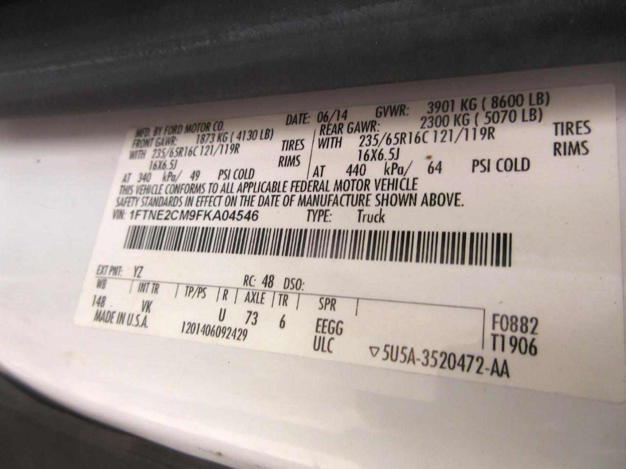 Ford Transit 150 Van Med. Roof w/Sliding Pass. 148-in. WB 2015