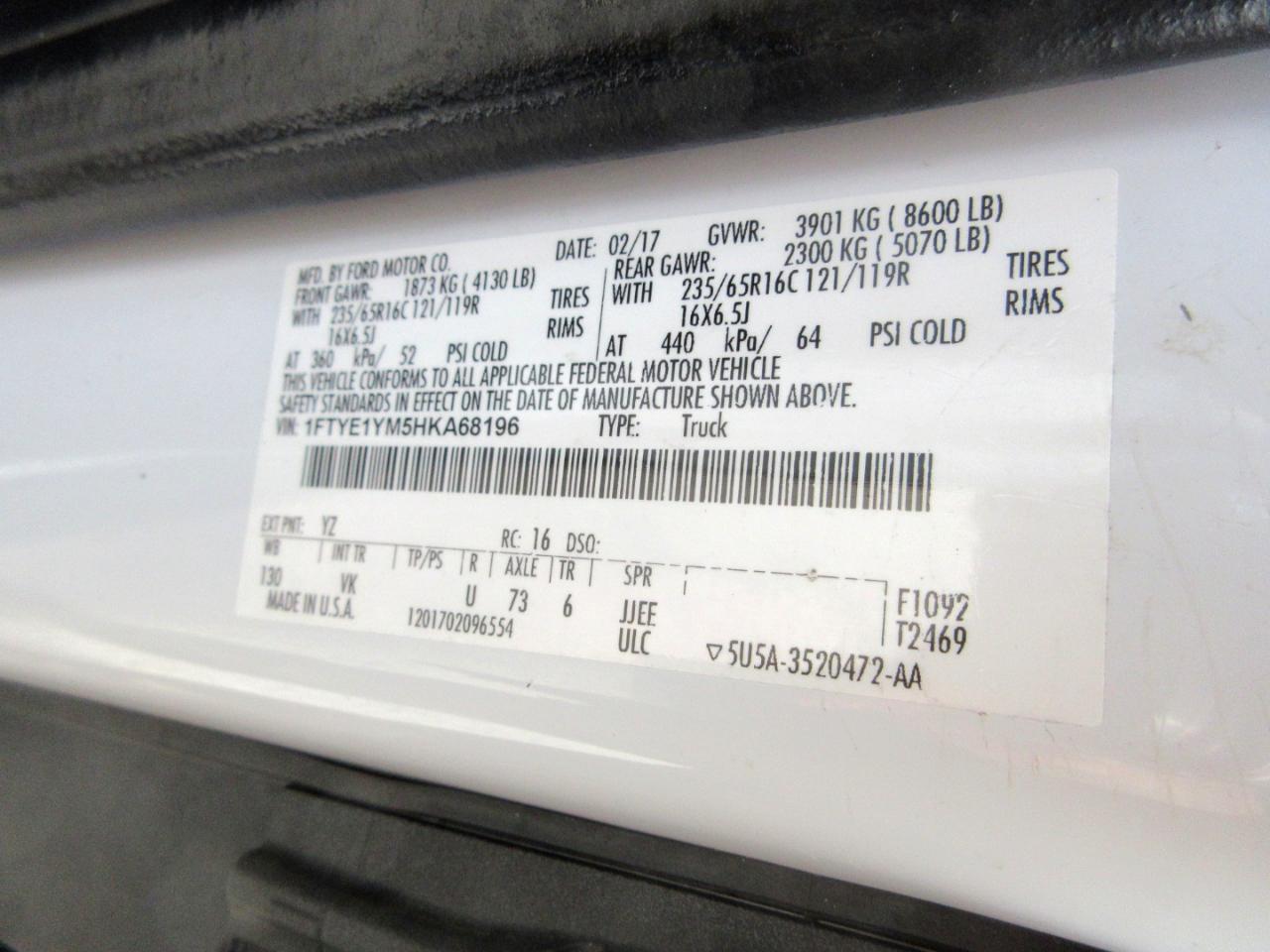 Ford Transit 150 Van Low Roof w/Sliding Pass. 130-in. WB 2017