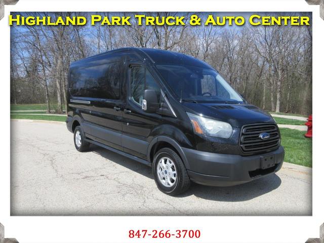Black 2015 Ford Transit Cargo 250 3dr LWB Medium Roof w/Sliding Passenger Side Door Van Rear-Wheel Drive