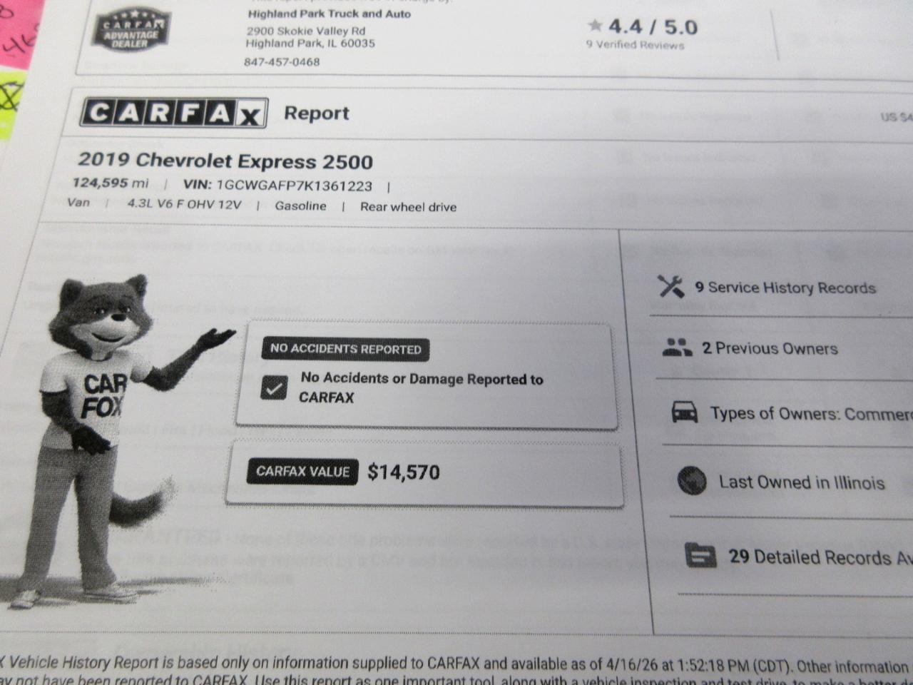 Chevrolet Express Cargo Van RWD 2500 135" 2019