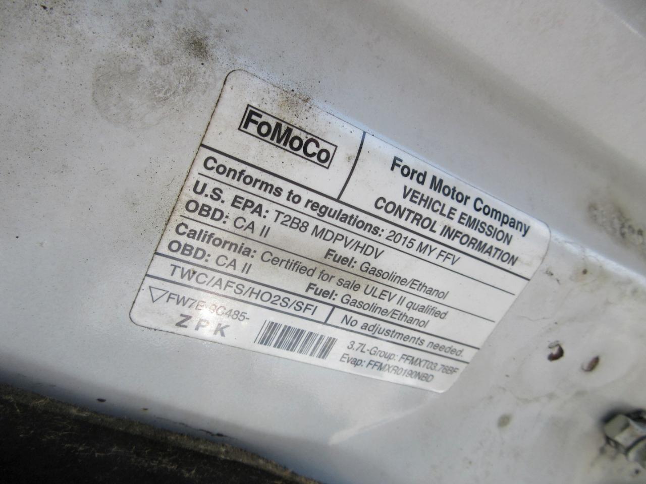 Ford Transit Cargo Van T-250 130" Low Rf 9000 GVWR Swing-Out RH Dr 2015