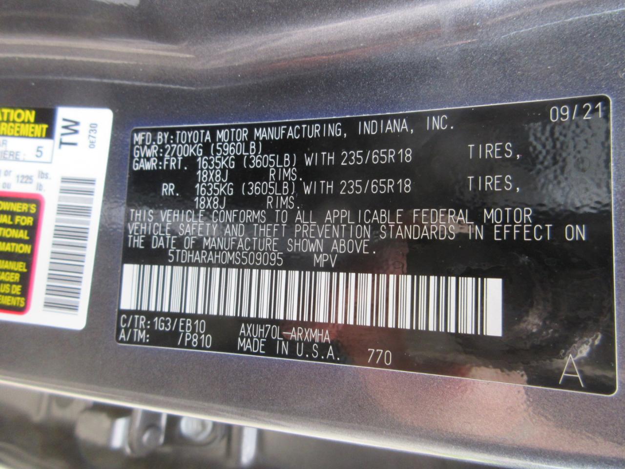 Toyota Highlander Hybrid XLE FWD (Natl) 2021