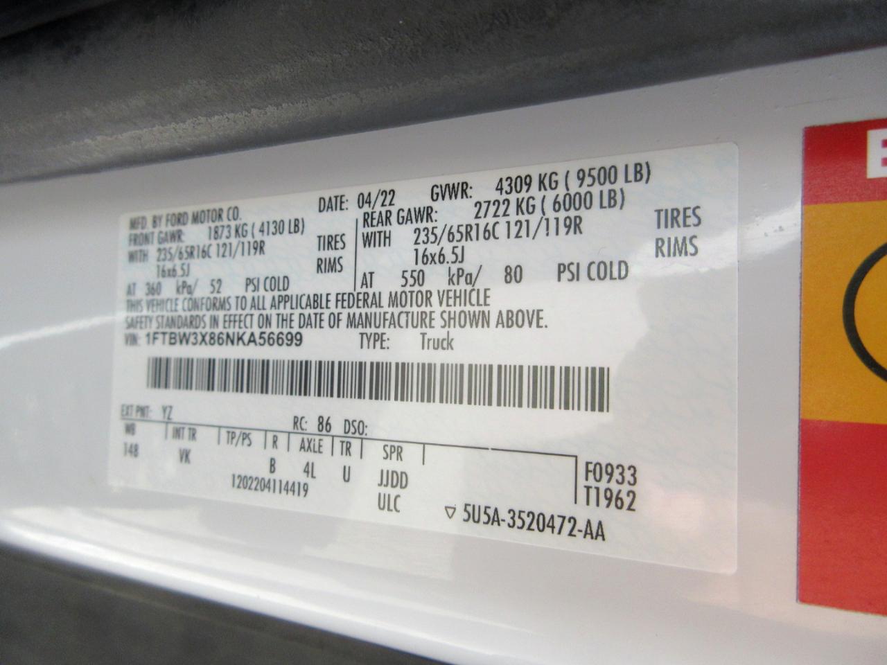 Ford Transit Cargo Van T-350 148" EL Hi Rf 9500 GVWR RWD 2022
