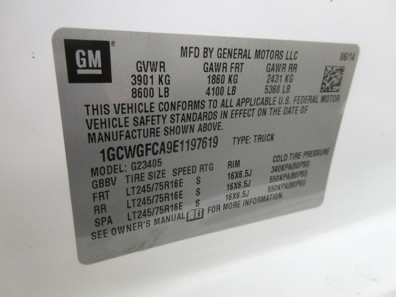 Chevrolet Express Cargo Van RWD 2500 135" 2014