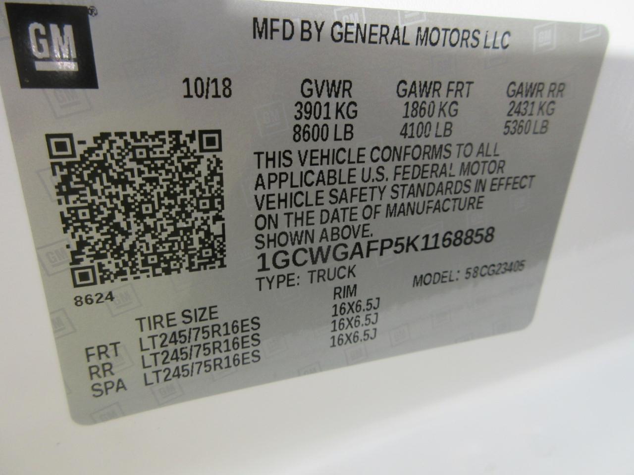 Chevrolet Express Cargo Van RWD 2500 135" 2019