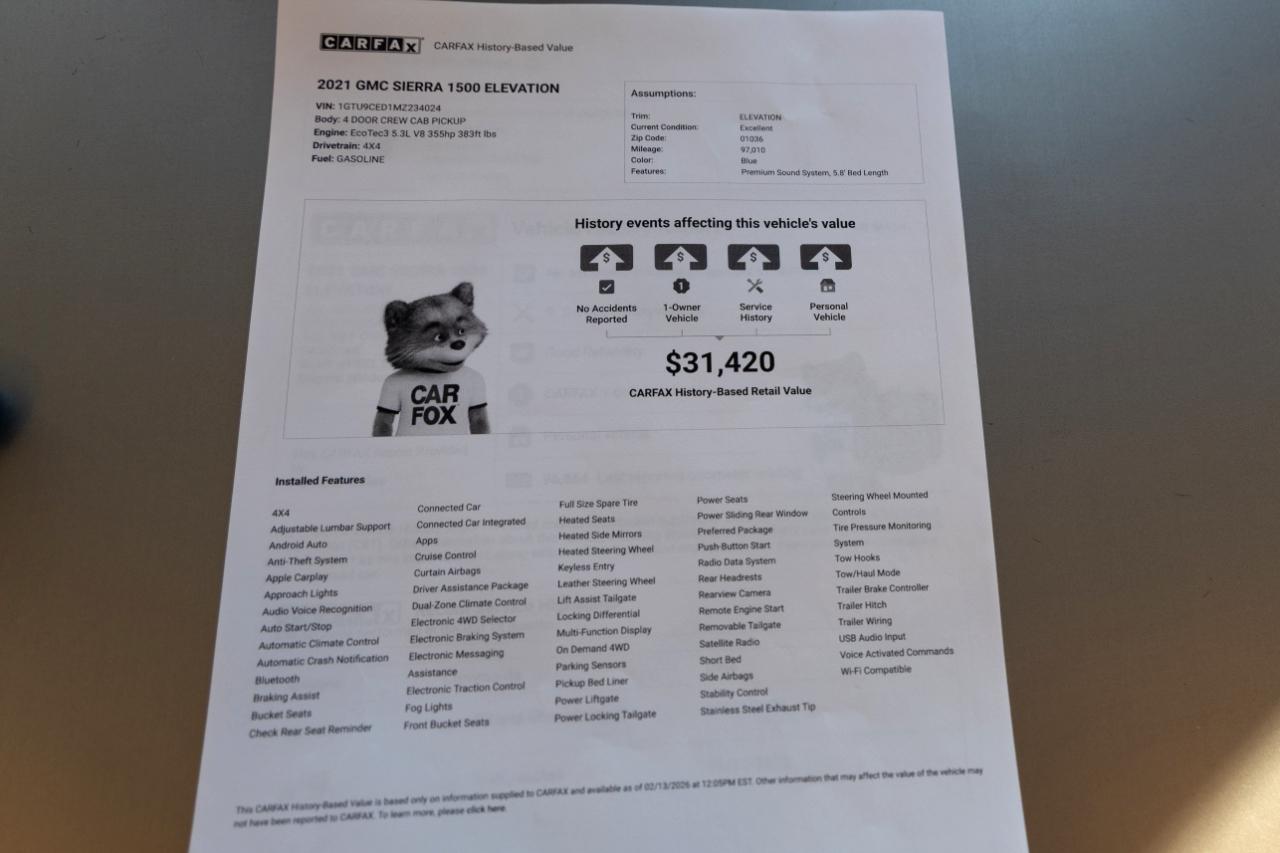 GMC Sierra 1500 Elevation Crew Cab 4WD 2021