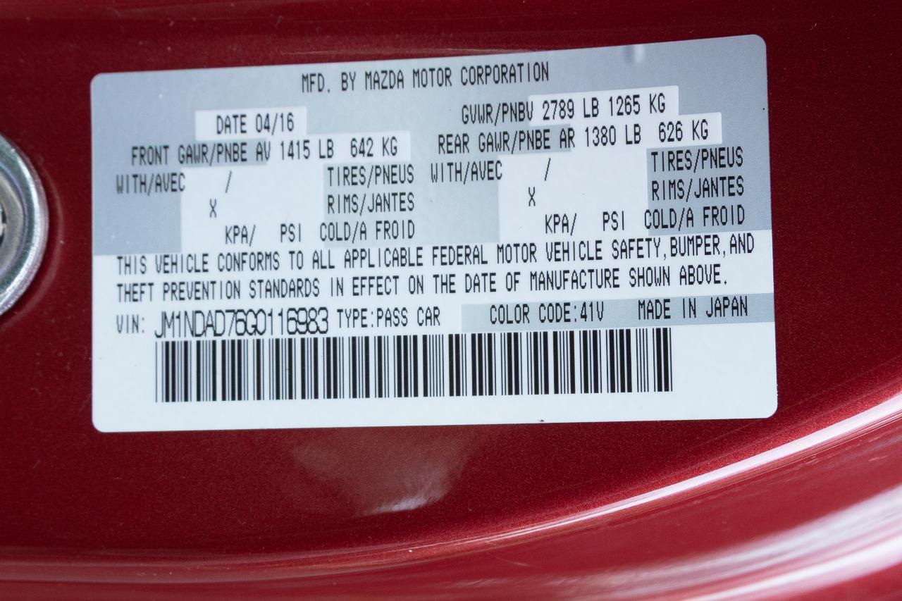 Mazda MX-5 Miata Grand Touring 6AT 2016