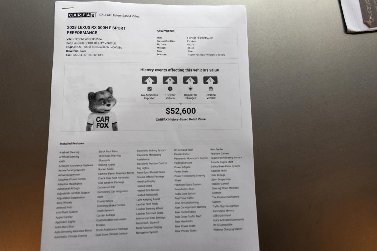Lexus RX 500h F SPORT Performance 2023