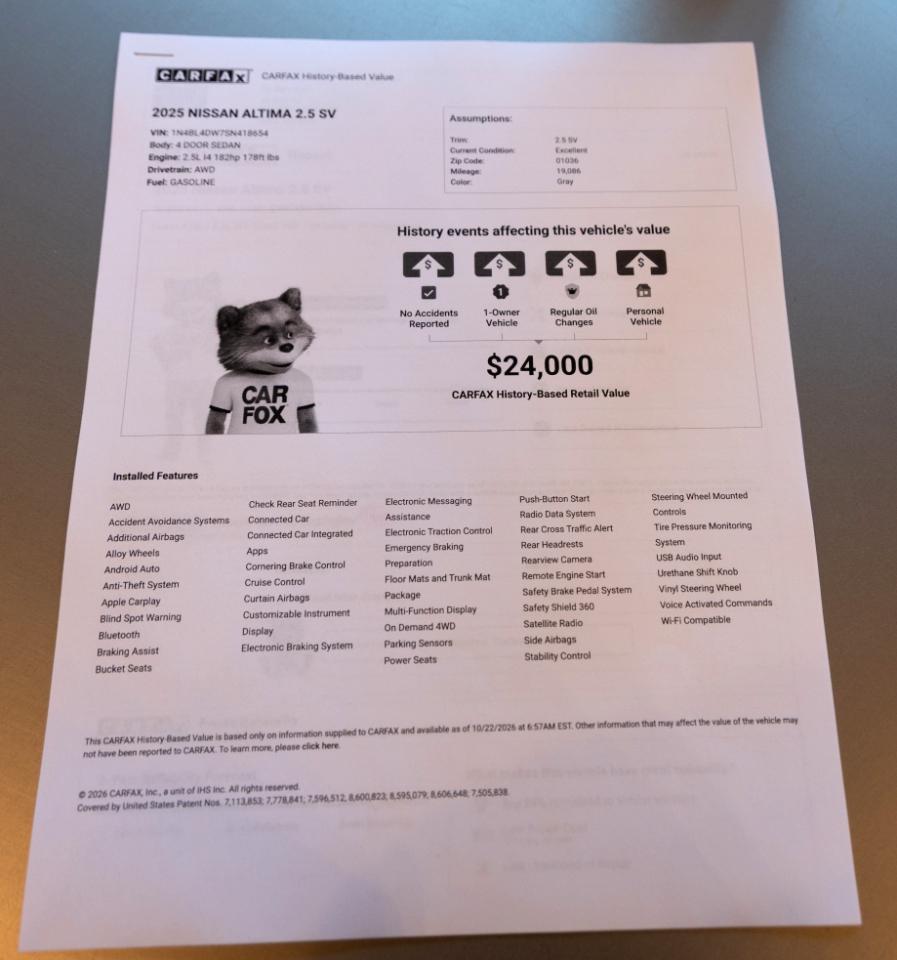 Nissan Altima 2.5 SV AWD 2025